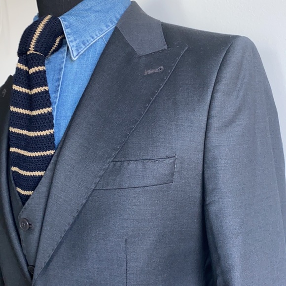 Peak Lapel Hand Stitched 3P Suit 50R | US 40R - Picture 6 of 16